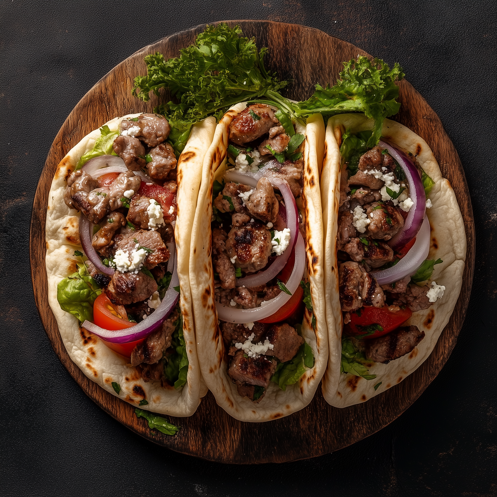 karyna101912_ultra-realistic_photo_gyros_on_a_board_top_view_f85ea7b9-cb79-45dd-b718-6db9fcbc1a68